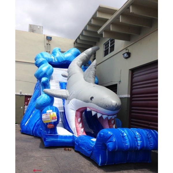 Inflatable shark water slide store