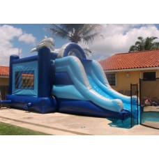 Dolphin Bounce House Water Slide No Pool