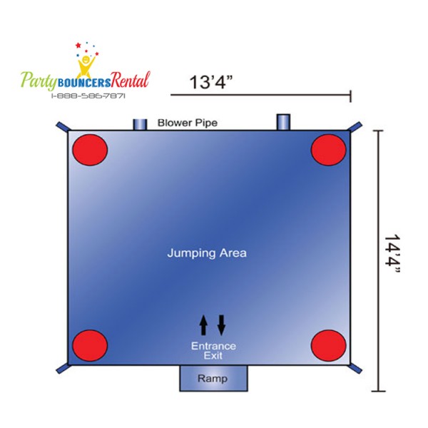 Minnie Bounce House Size